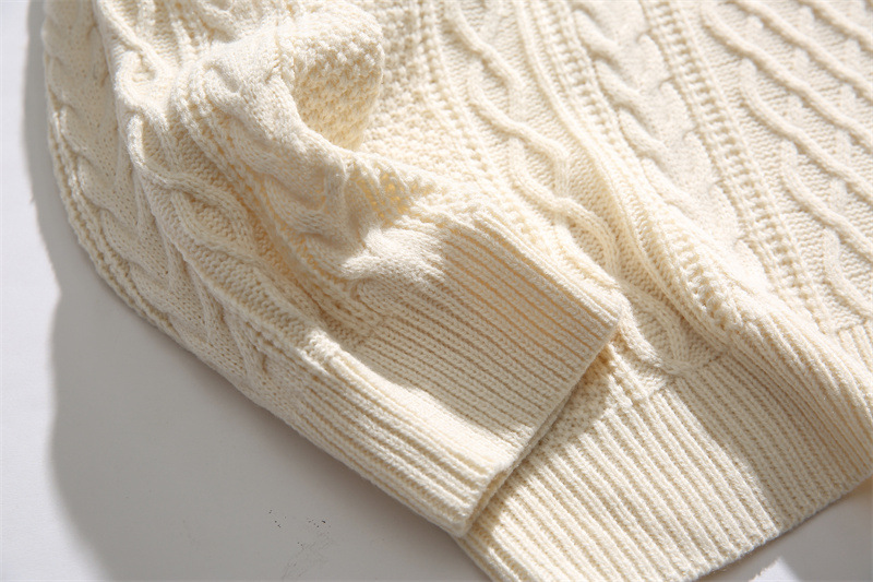 Ladies Japanese Workwear Jacquard Oversized Sweater
