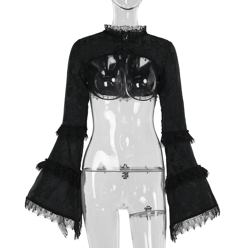 Sexy One-Shoulder Sleeveless Jacquard High Waist Polyester Cardigan