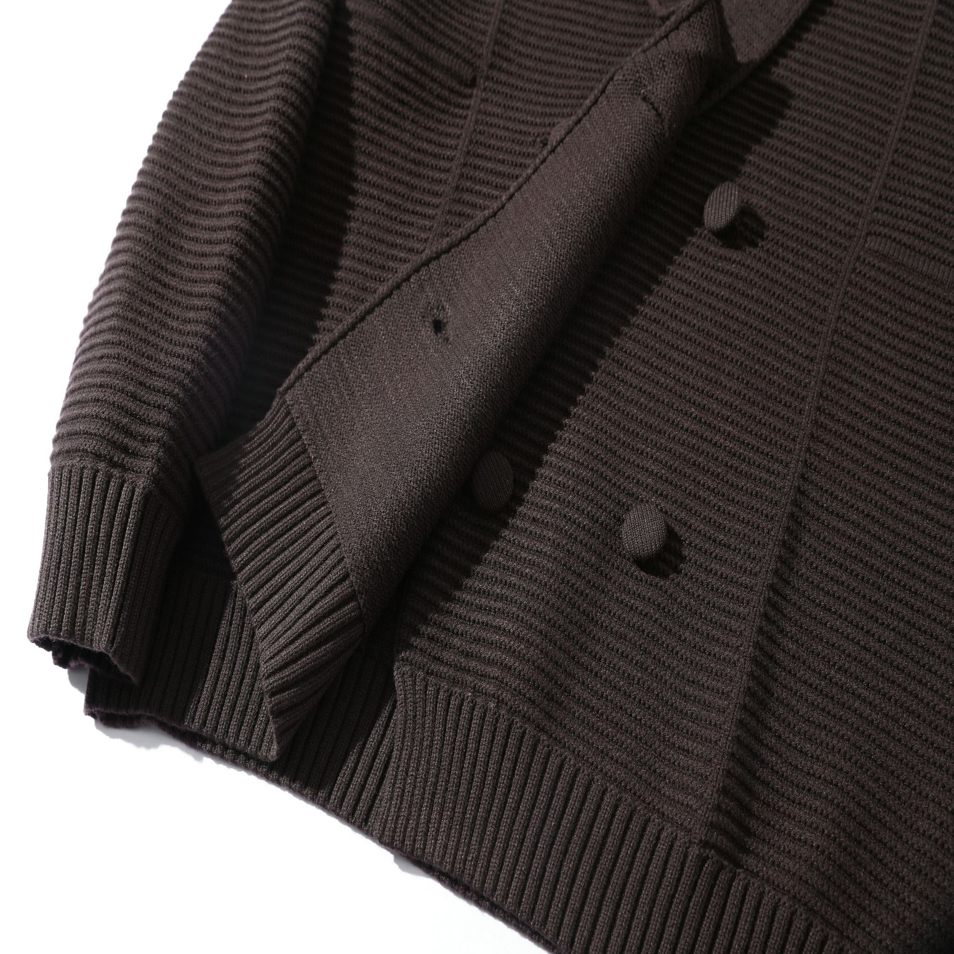 Japanese Workwear Nylon Jacquard Long Sleeve Oversized Cardigan