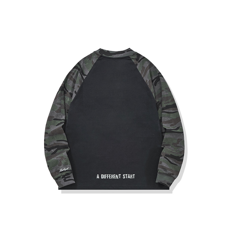 Camouflage Patchwork Oversize Loose Long Sleeve T-Shirt
