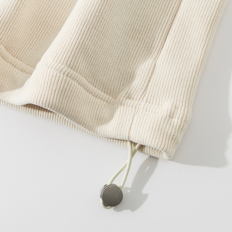 Cotton Letter Print Oversized Mock Neck Zipper Hoodie