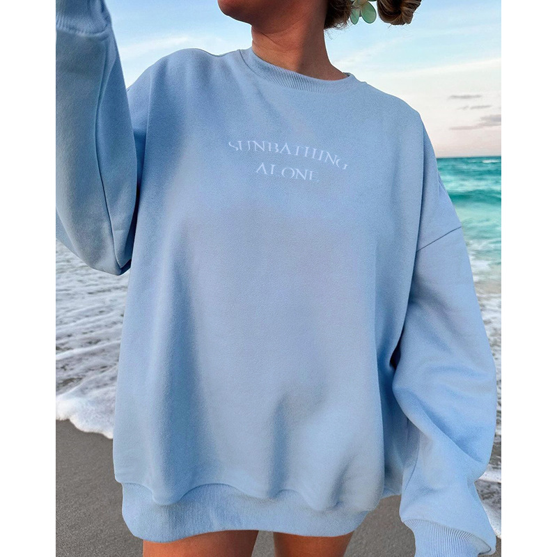 Ladies Oversized Embellished Plain Hoodie