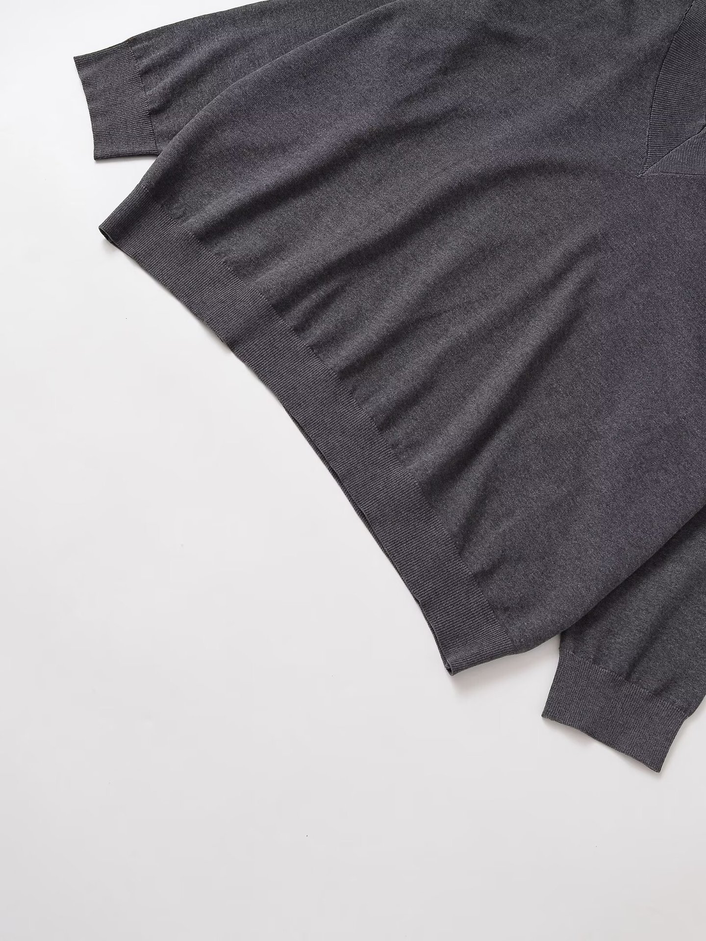 Plain Oversized Vee Neck Knitted Sweater