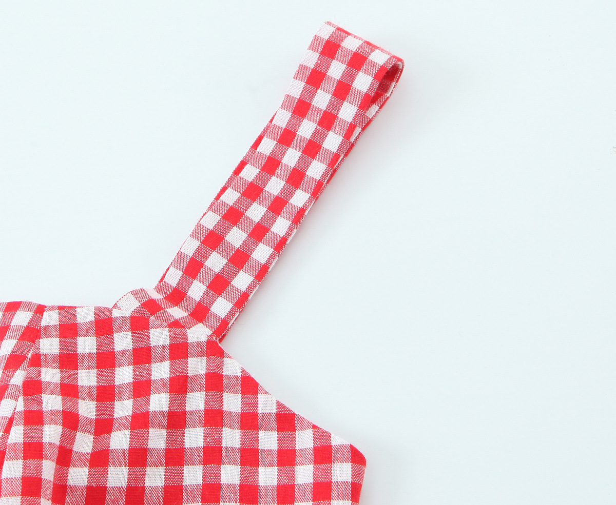 Square Neck Plaid Sexy Crop Top