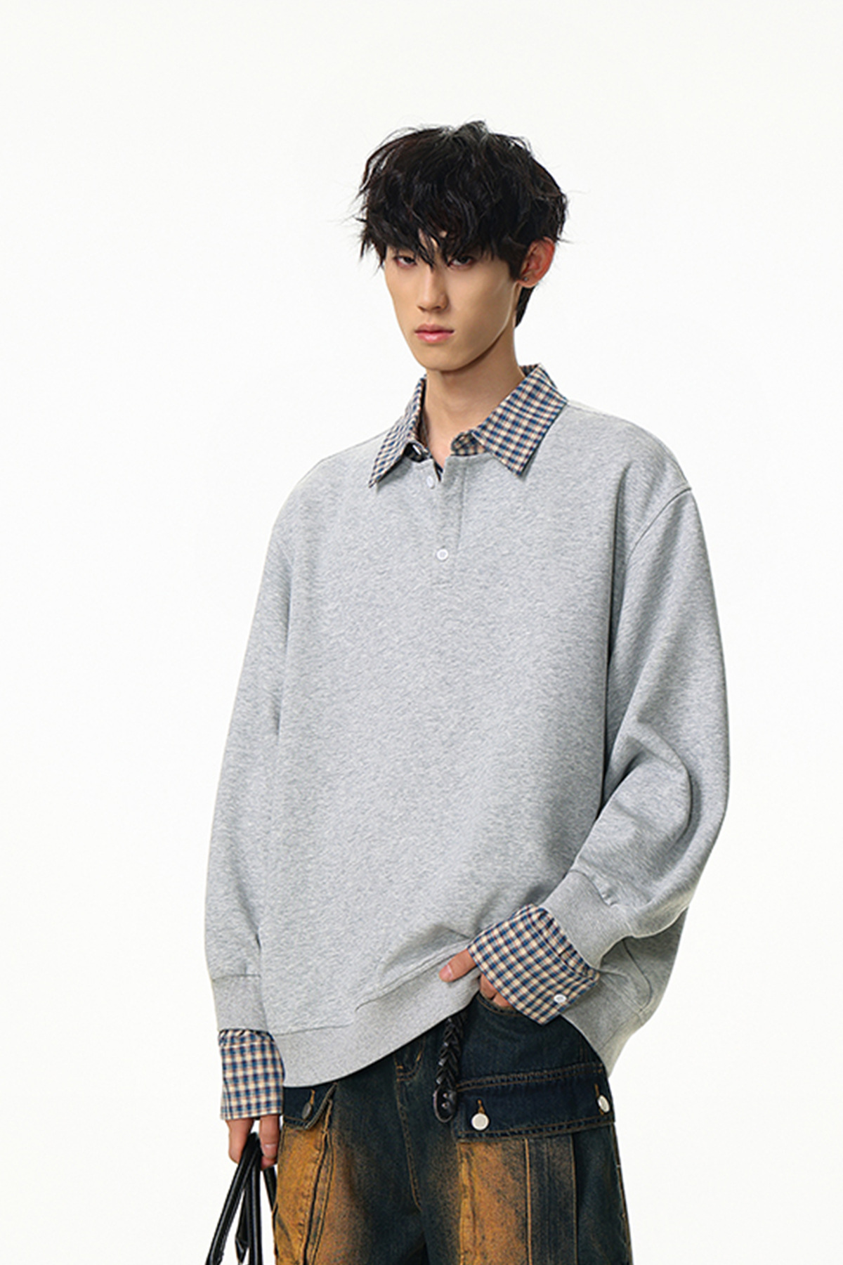 Solid Faux Layered Hoodie