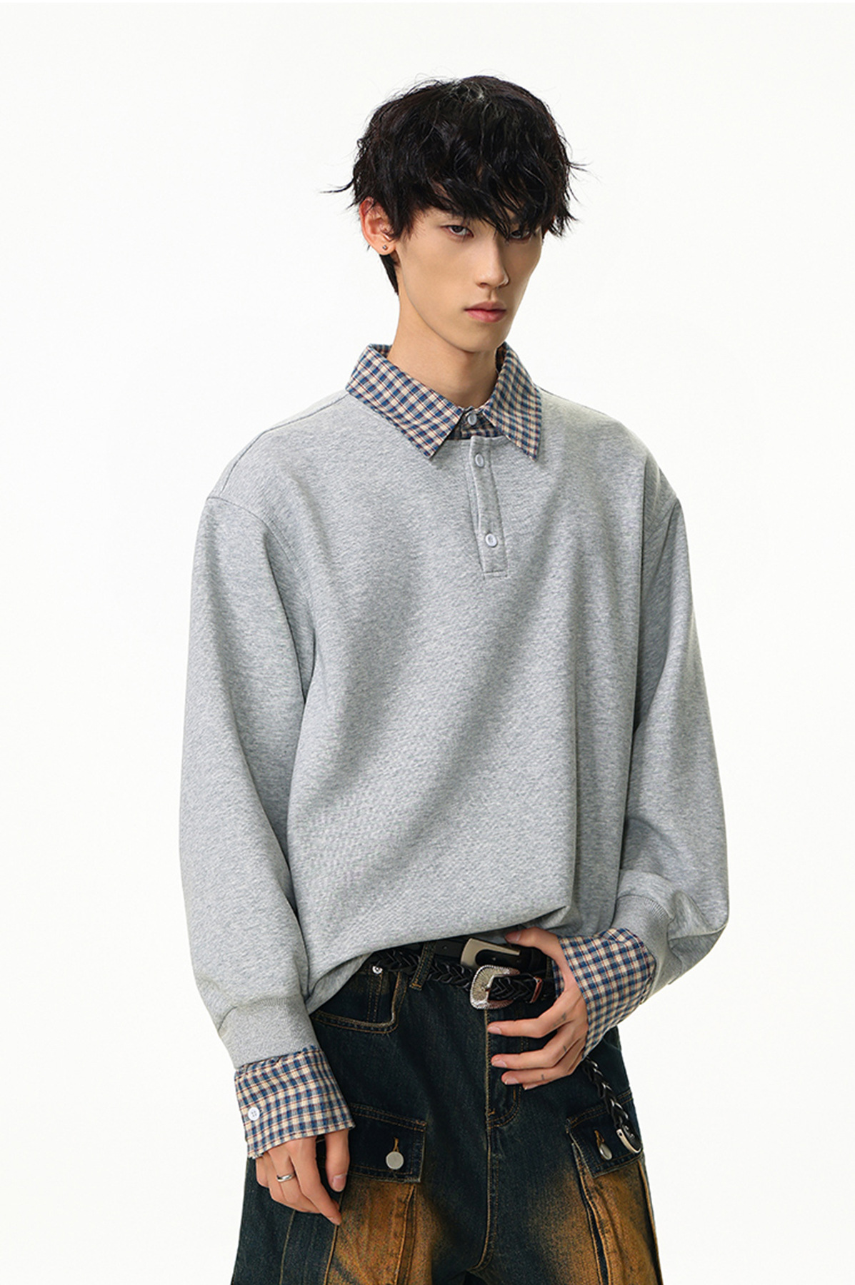Solid Faux Layered Hoodie