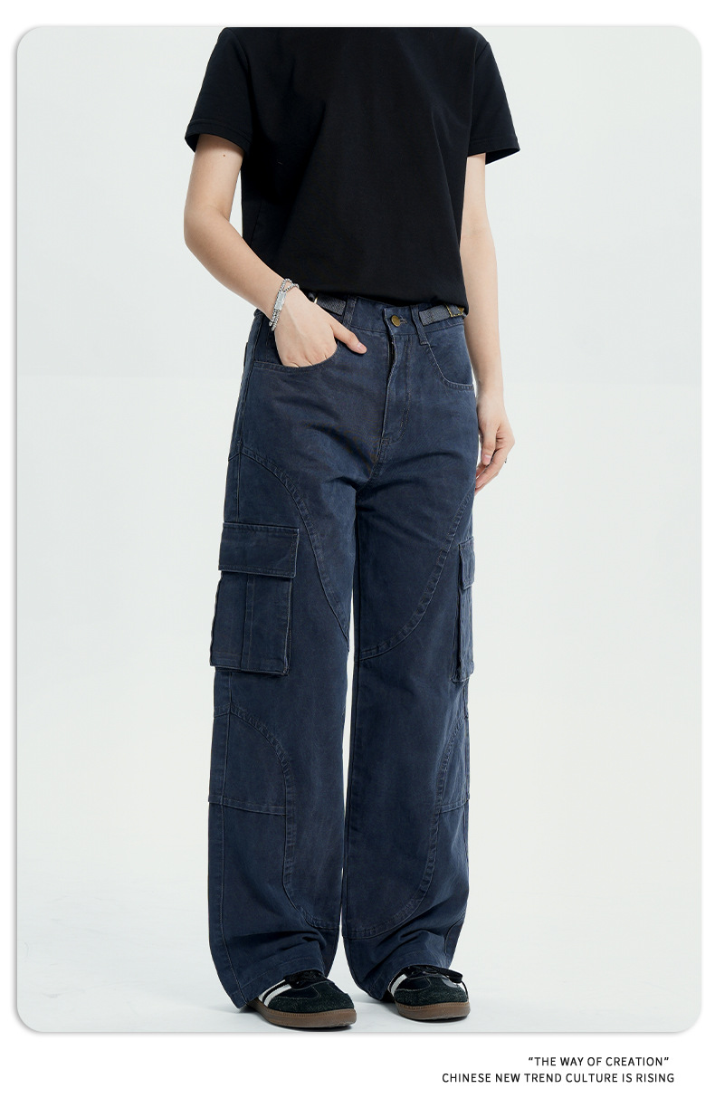 Unstructured Relaxed Fit Cotton Cargo Pants