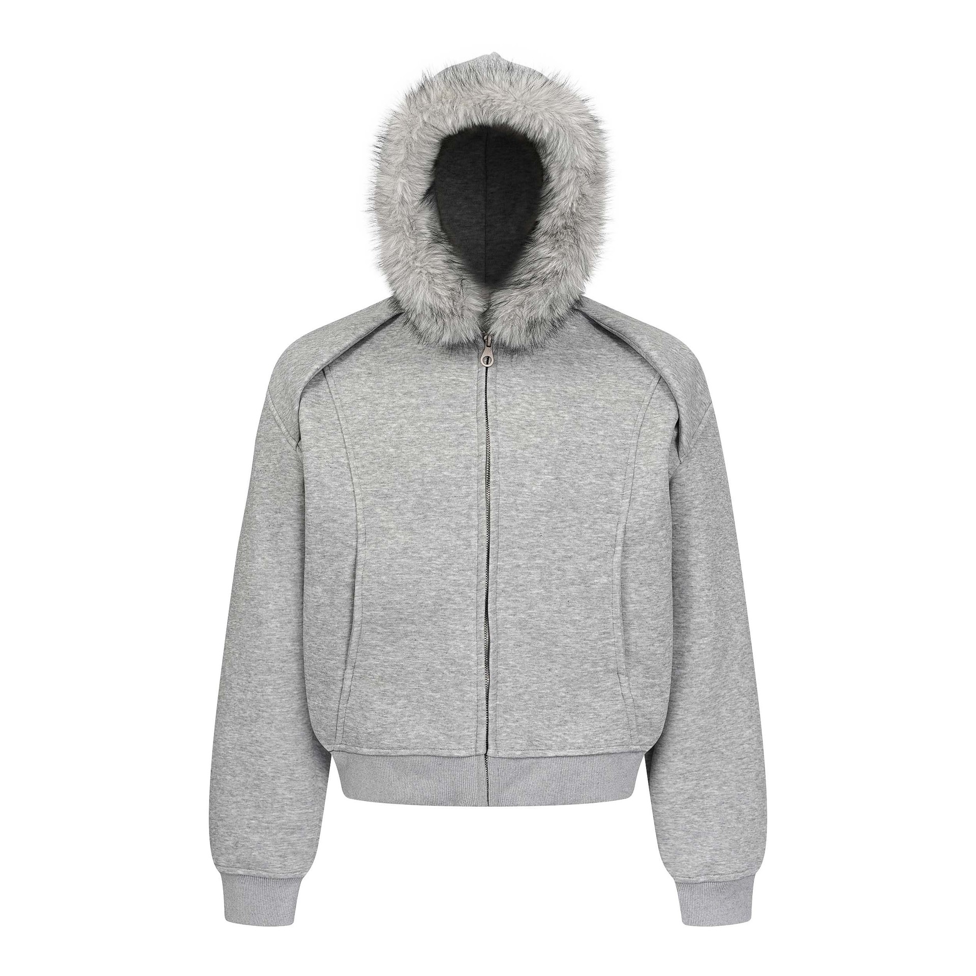 Relaxed Fit Long Sleeve Plain Cotton Hoodie