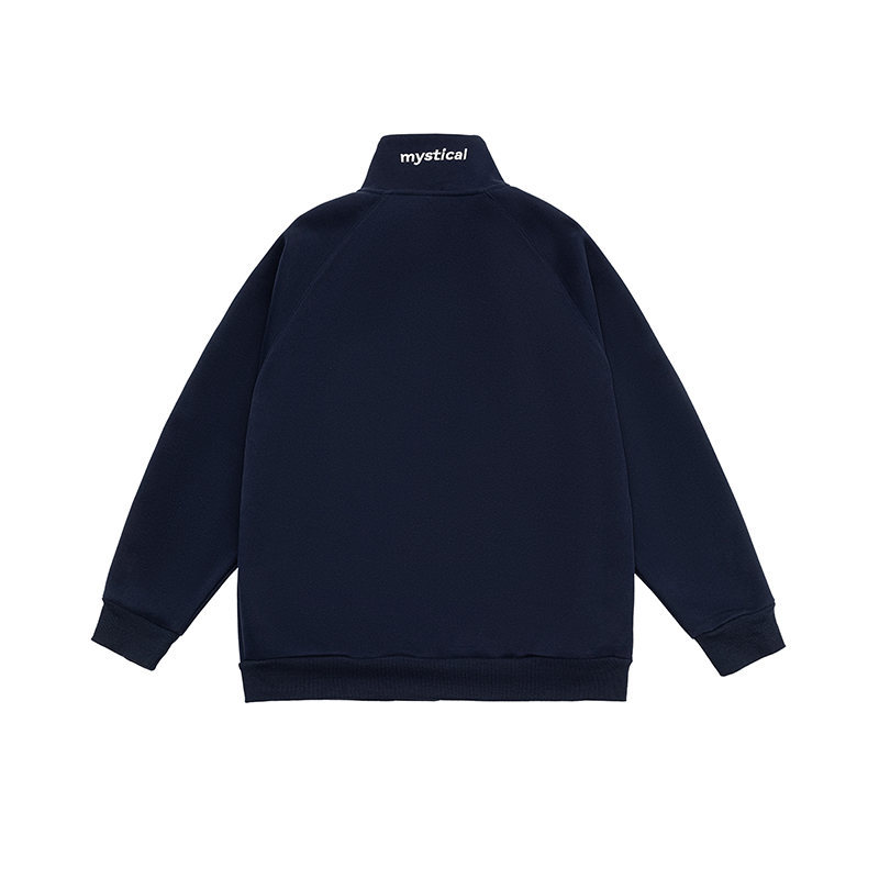 Oversized Cotton Blend Letter Print Zipper Hoodie