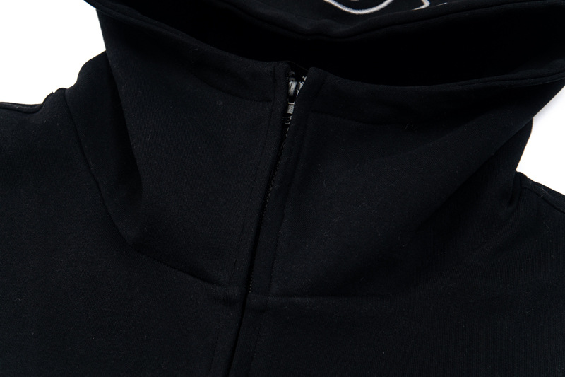 Street Relaxed Fit Zip-Up Letter Print Hoodie
