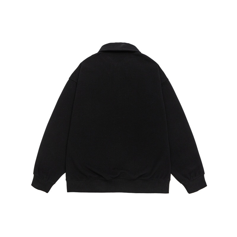 Oversized Graphic Button-Front Honeycomb Hoodie