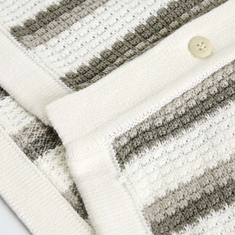 Wrist-Length Ribbed Oversized Notched Neck Polyester Cardigan