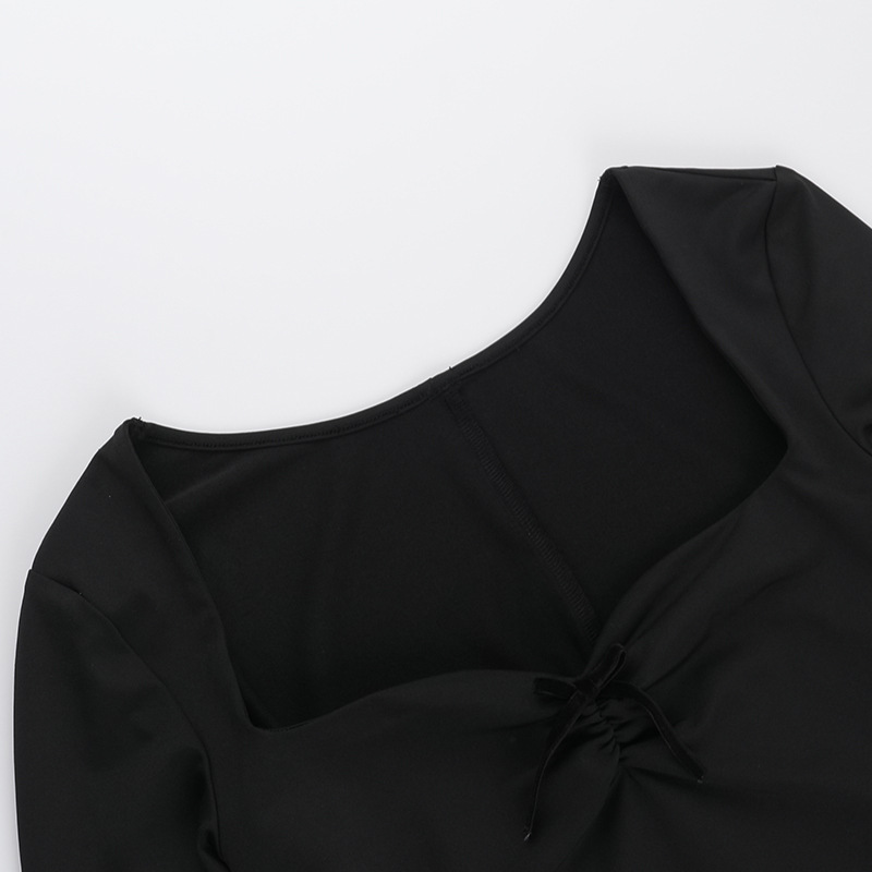 Tailored Square Neck Full Sleeve Polyester Dress
