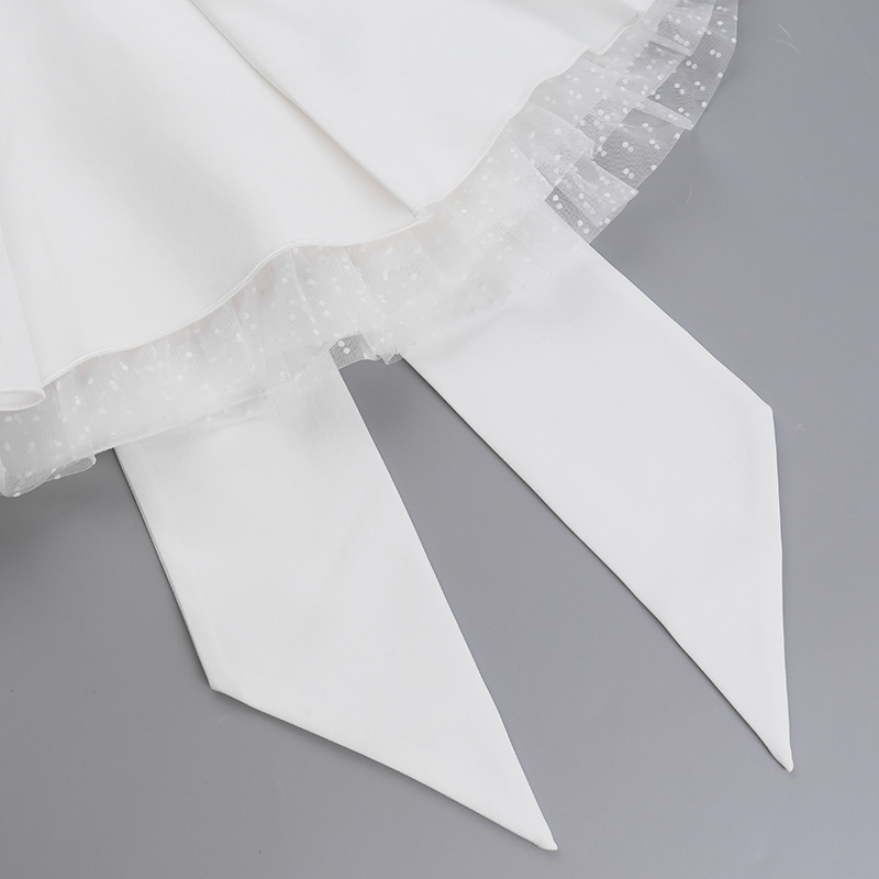 Polyester Sleeveless Tie Collarless Dress