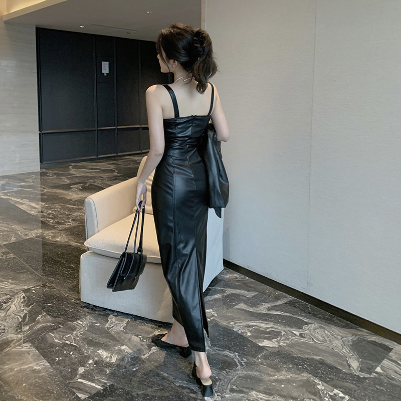 Contour Knit V-Neck Strap Dress
