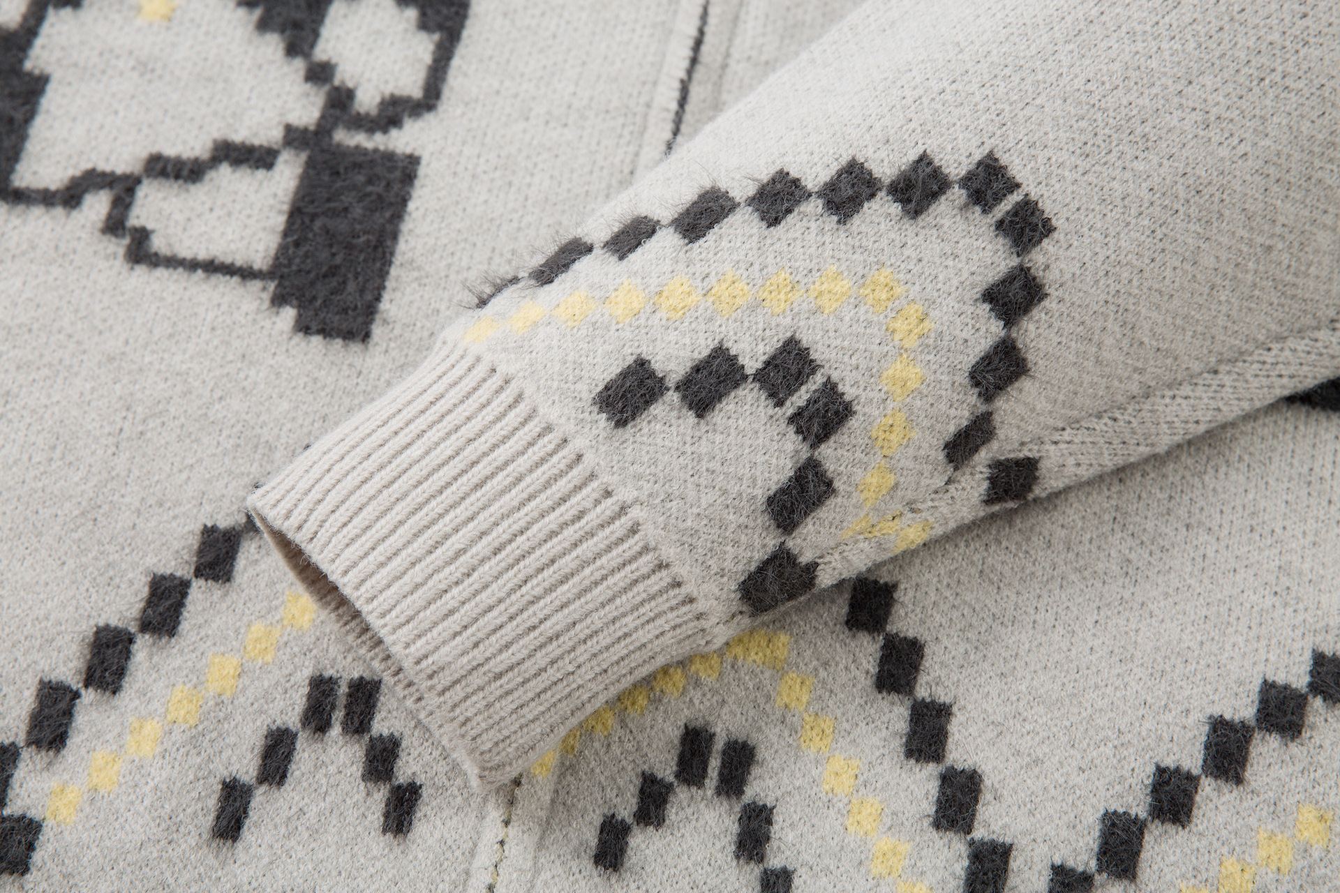 Loose Fit Jacquard Long Sleeve Cardigan