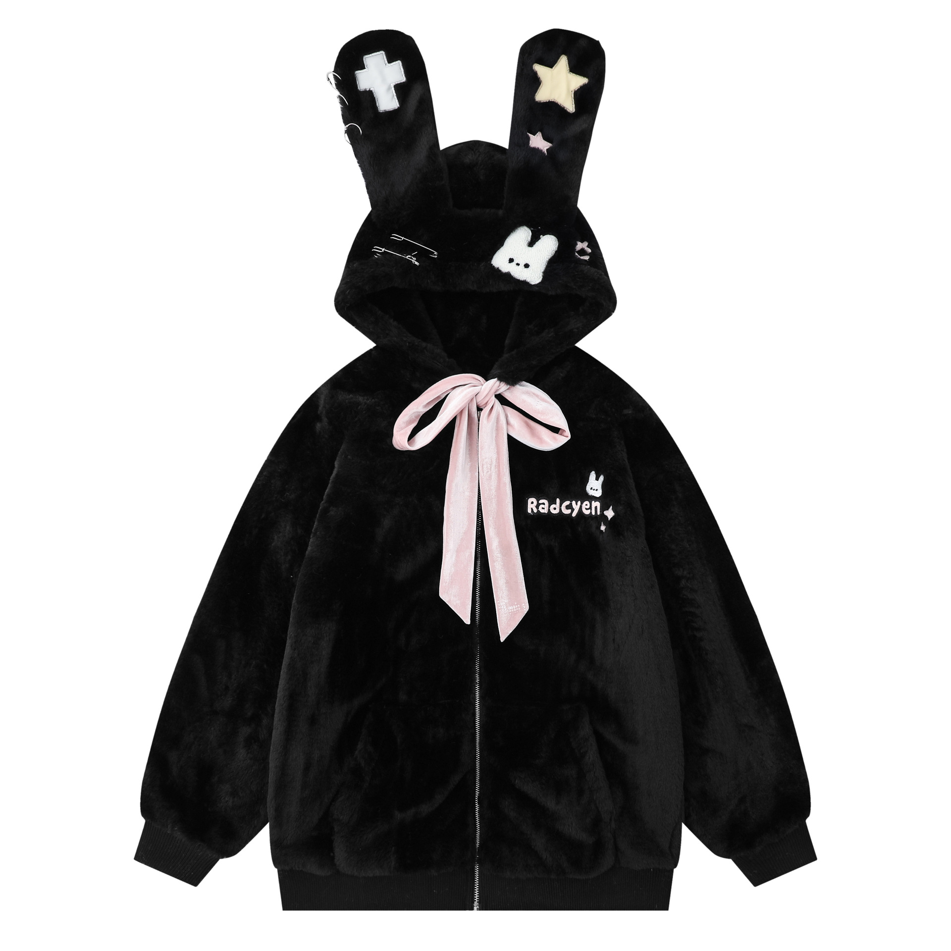 Loose Fleece-Lined Thick Warm Hooded Cotton Jacket