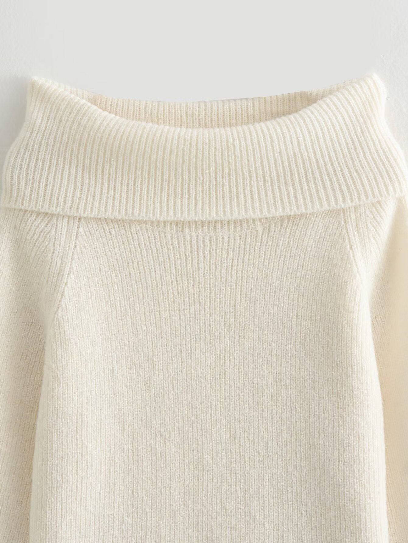 Women's autumn and winter clothing one neck off shoulder sexy slim fit solid color pullover sweater