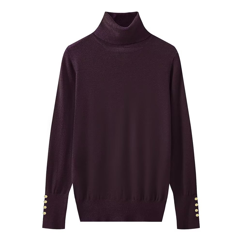 Ladies Urban High Neck Fitted Sweater