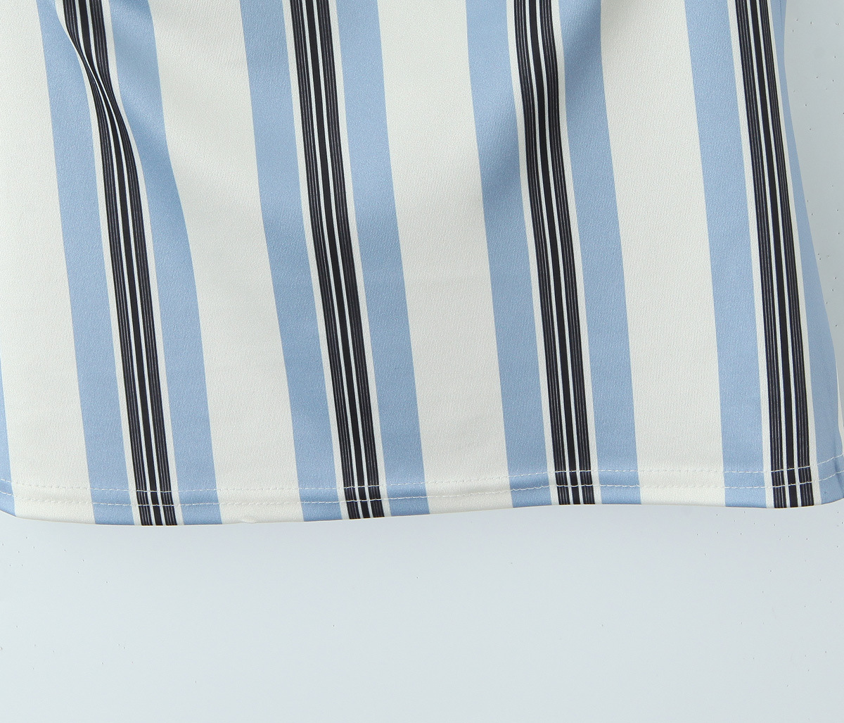 Crew Neck Short Sleeve Sleek Linear Panel Tee