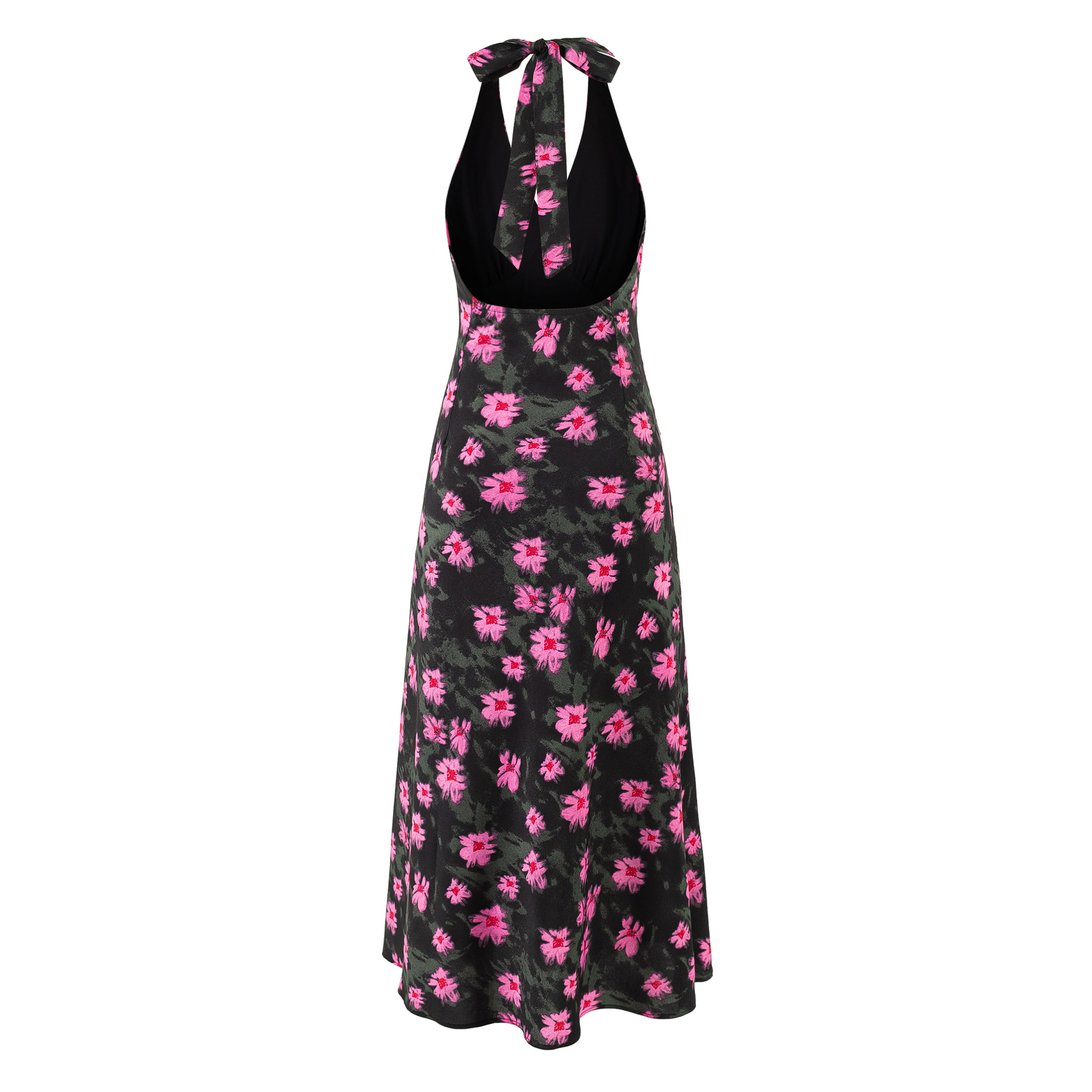 Cross-Tie Waist Print Strap Long Dress