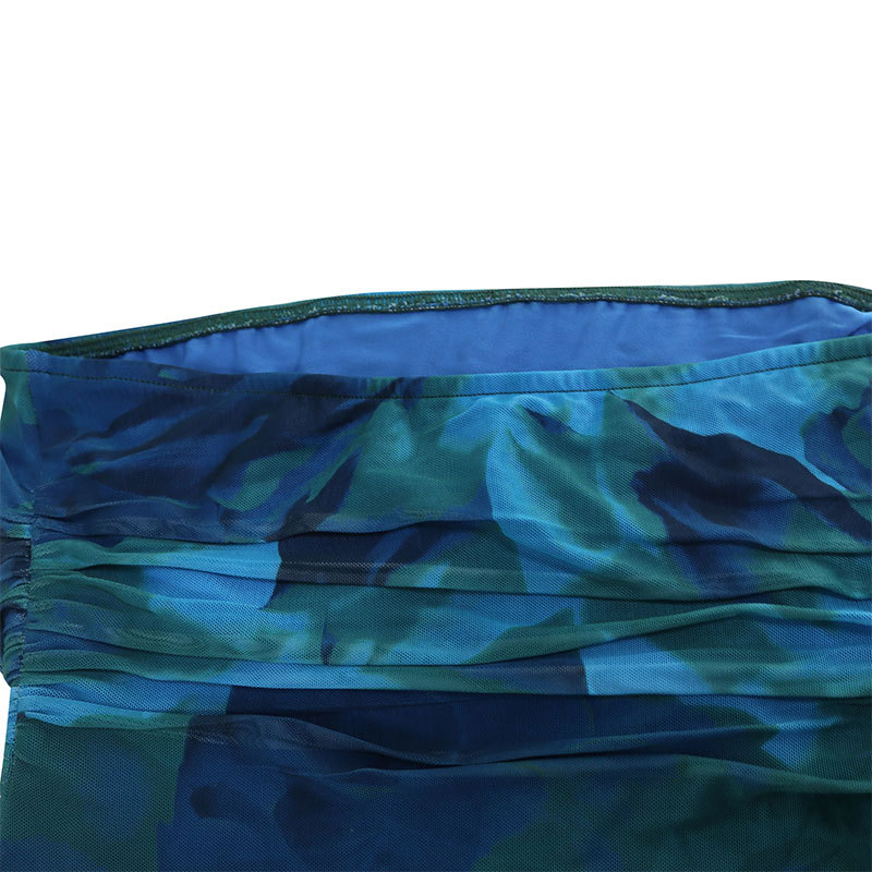 Polyester Asymmetric Neck Patterned Vent Dress