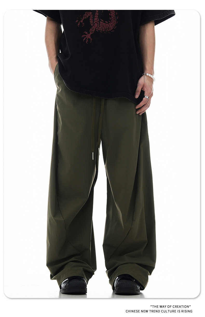 Work Pants for Men and Women Loose Quick-Dry Straight Leg Cargo Trousers