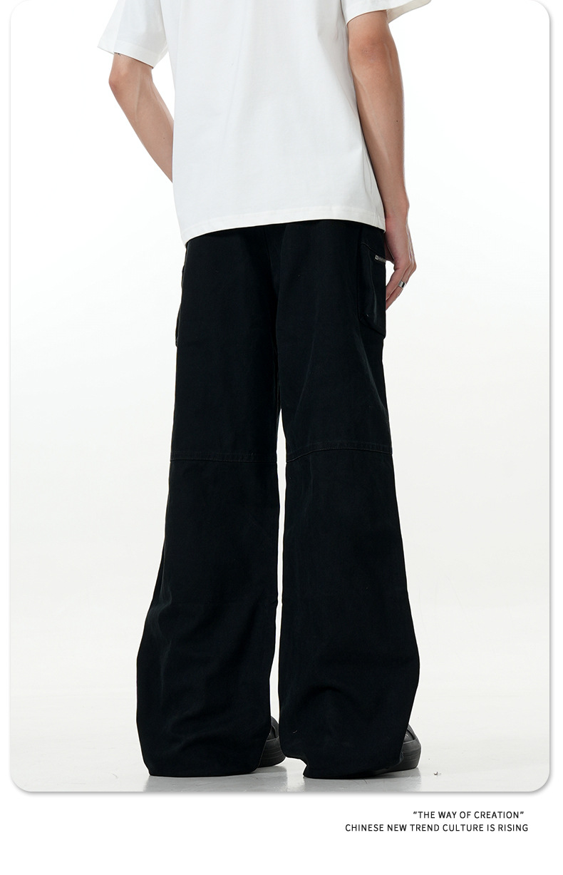 High Street Vibe Slim Fit Vintage Straight Leg Casual Long Pants