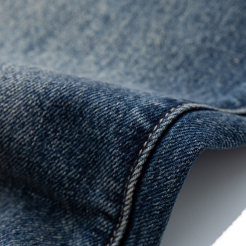 Cat-Scratch Structured Cut Casual Versatile Washed Denim Pants Men
