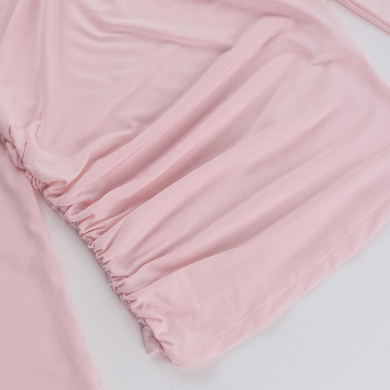Diagonal Neckline Polyester Spandex Top