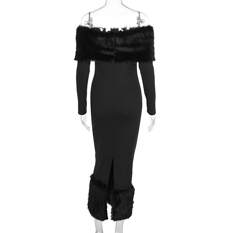 One neck long sleeved temperament slim fit dress