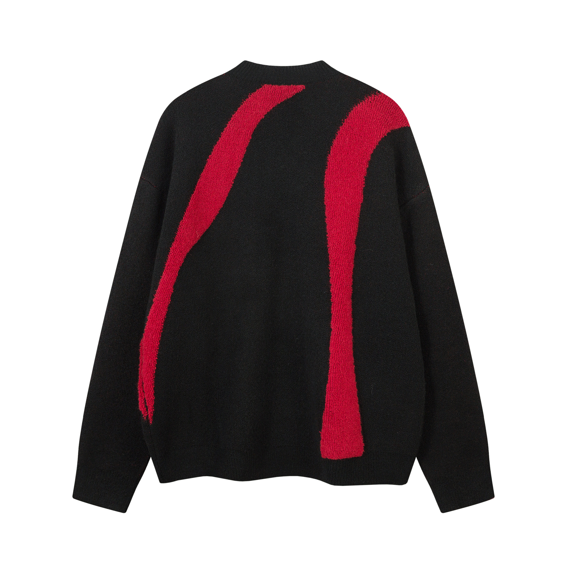 Cotton Blend Retro Two-Tone Plunge Sweater