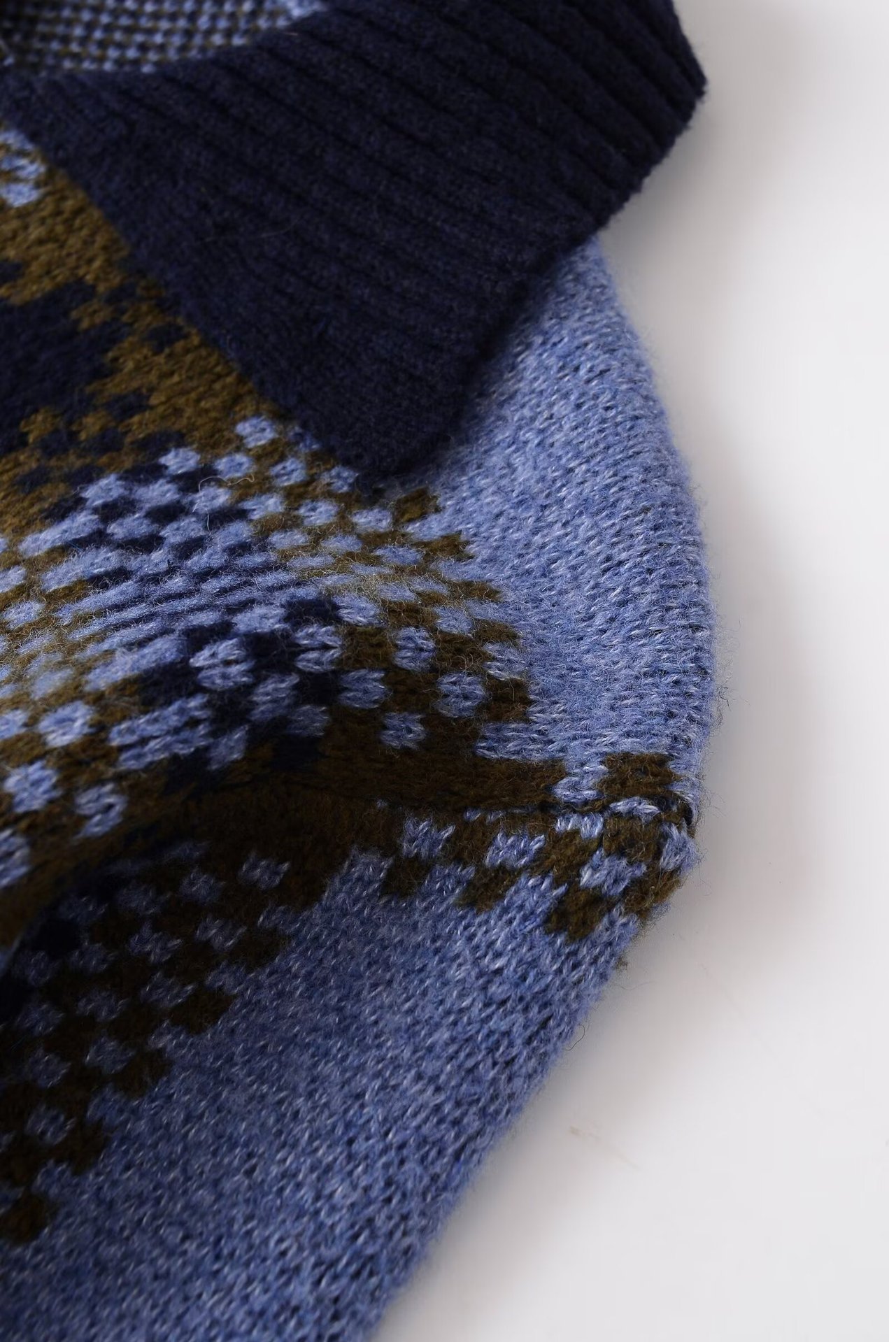 Plaid knitted jacket
