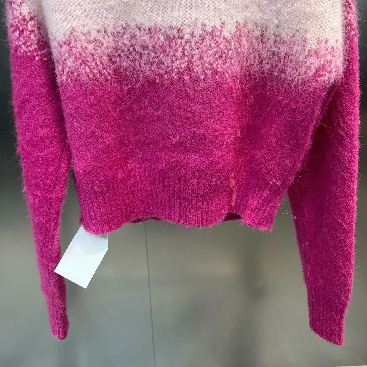 Oversized Ombre Spandex Cardigan with Crystal Clasp