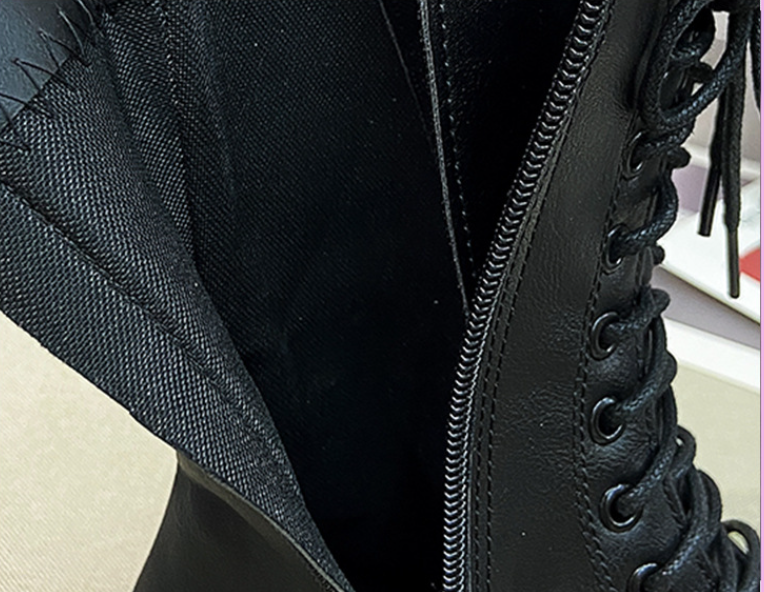 Autumn and Winter British Style New Knight Martin Boots Women's Over Knee Thick Bottom Zipper Mid length Boots Single Boots Women's