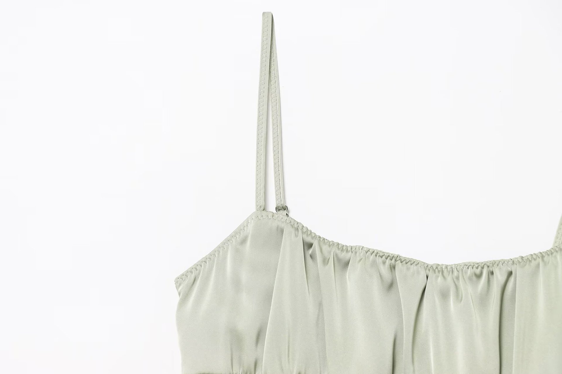 Women's Clothing Chiffon Strap Long Dress Satin Texture Underwear-style Fitted Dress