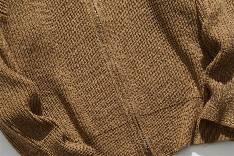 Japanese Workwear Plain Zip Front Cardigan
