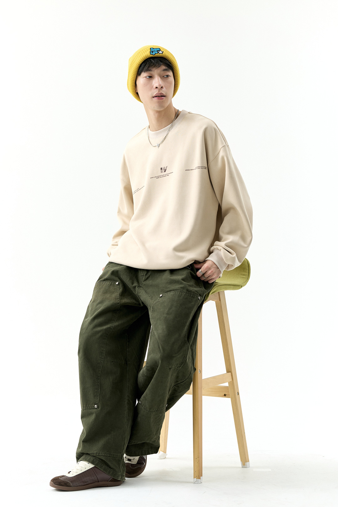 American Oversized Polyester Round Neck Sweatshirt