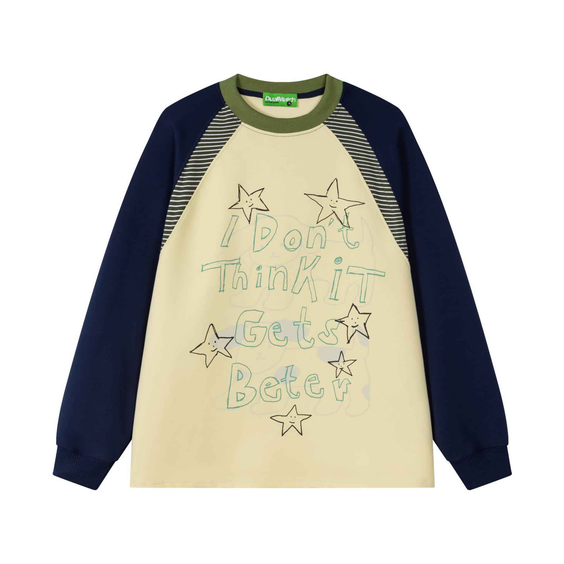 Cotton Color-Block Sketched Dog Hoodie