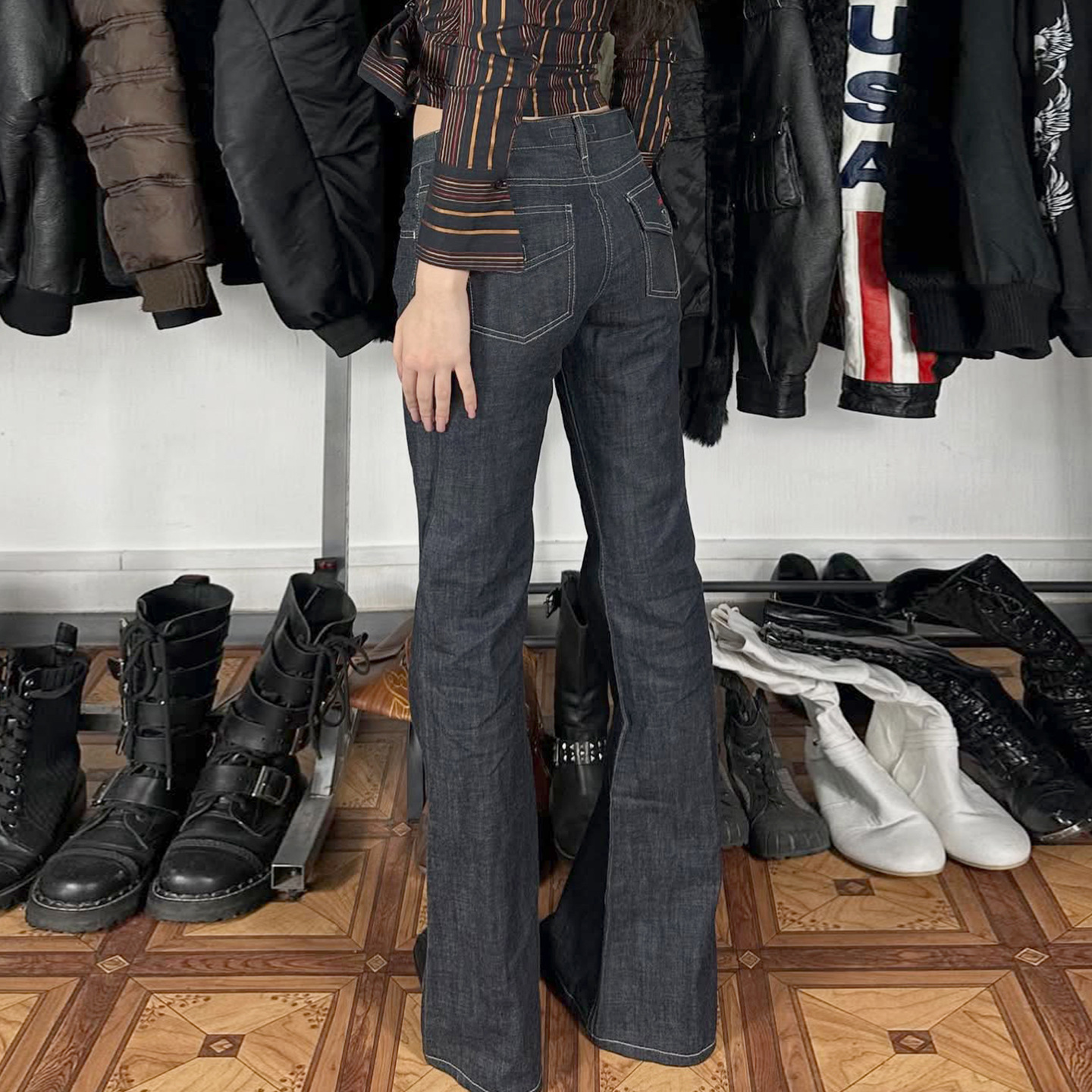 Street Style Simple Retro Slim Low Waist Straight Leg Jeans Elegant Commuting Versatile Casual Pants