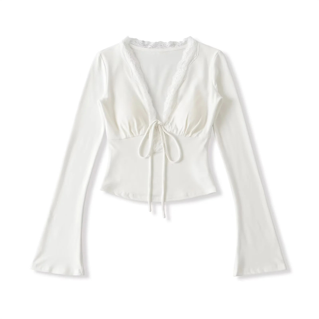 Solid Private Lady Plunge Neckline Slim Fit Top