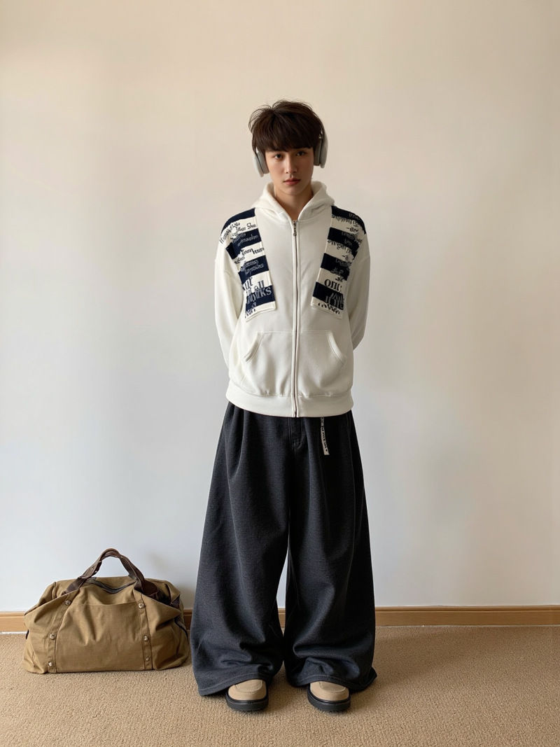 Street Style Letter Patch Suede Hooded Sweatshirt for Men and Women