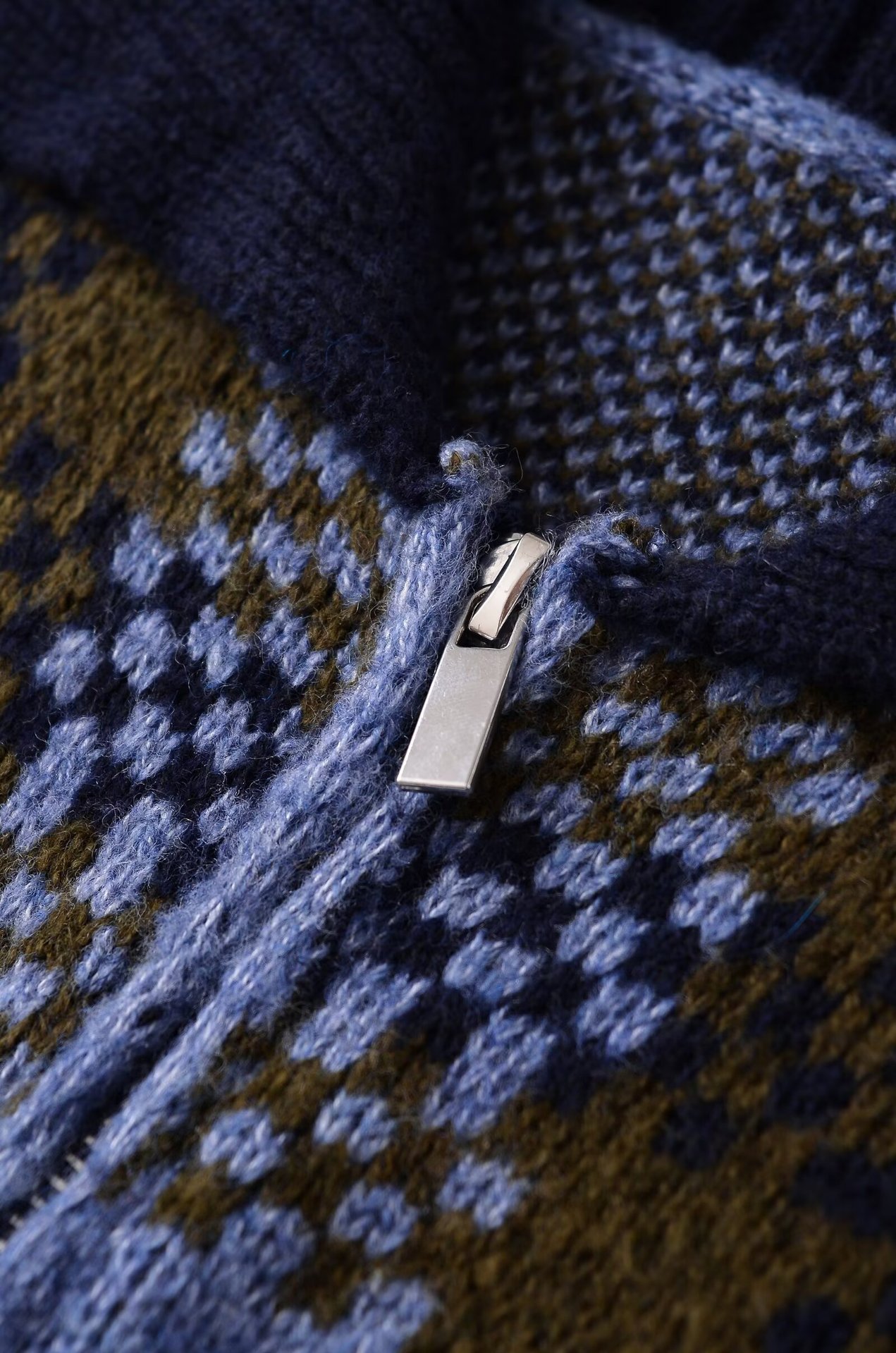 Plaid knitted jacket