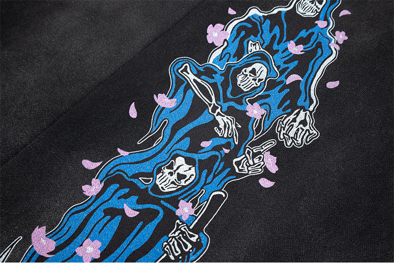 Vintage Streetwear Skeleton Graphic Hoodie