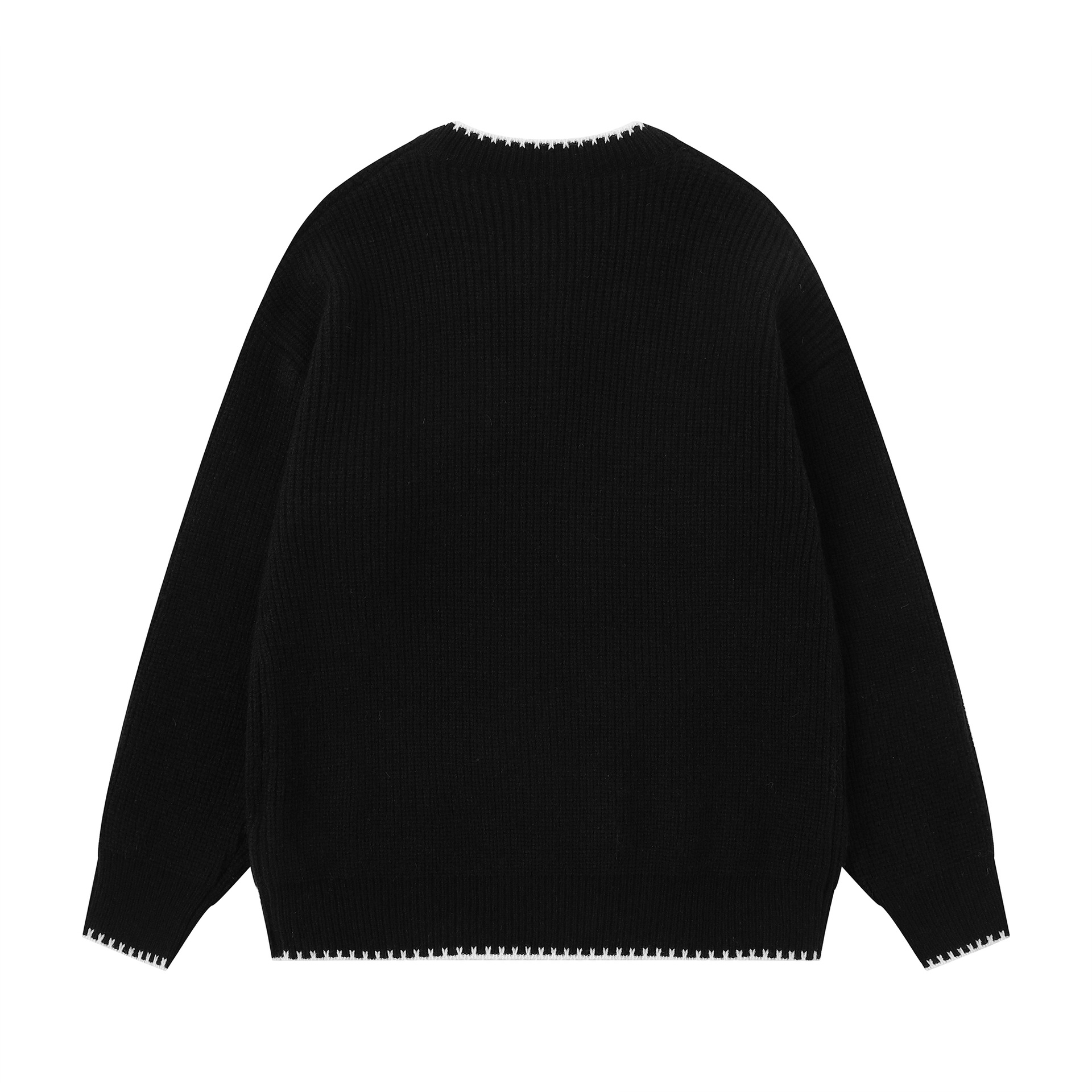 Henley Neck Sweater Unisex Autumn Vintage Chic Loose Versatile Couple Knitwear