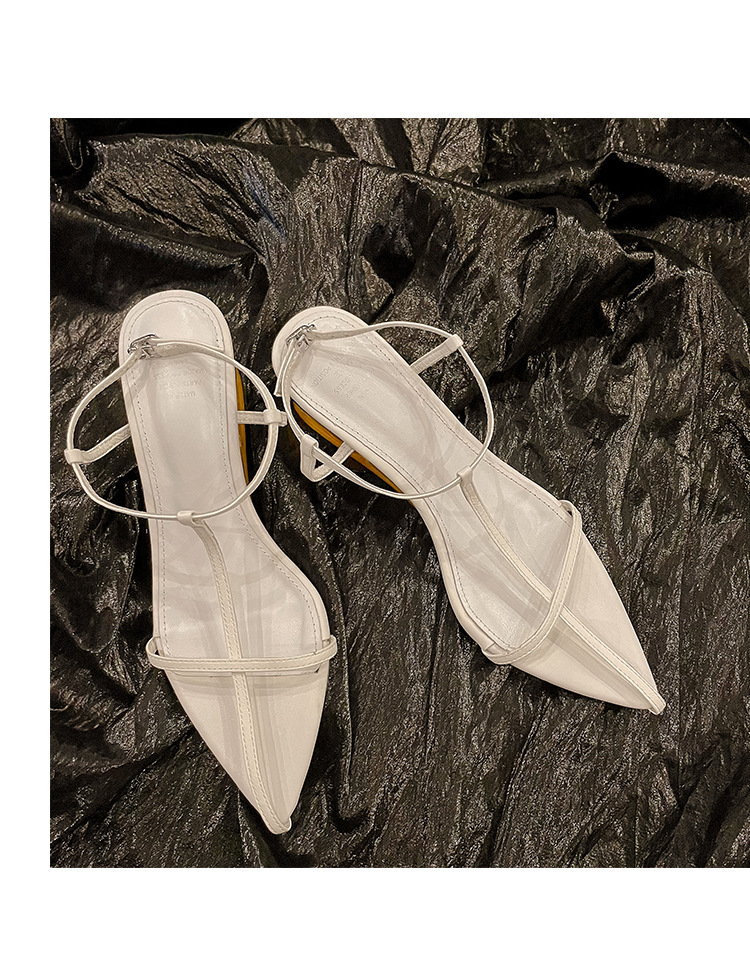 Sharp pointed shaped heel sandals, spicy thin strap shoes, slope heel sandals, high heels