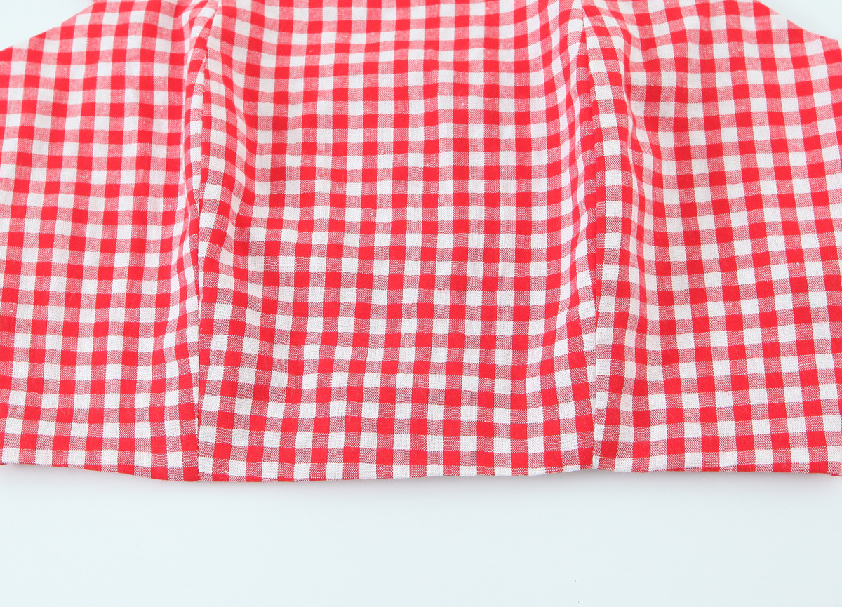 Square Neck Plaid Sexy Crop Top