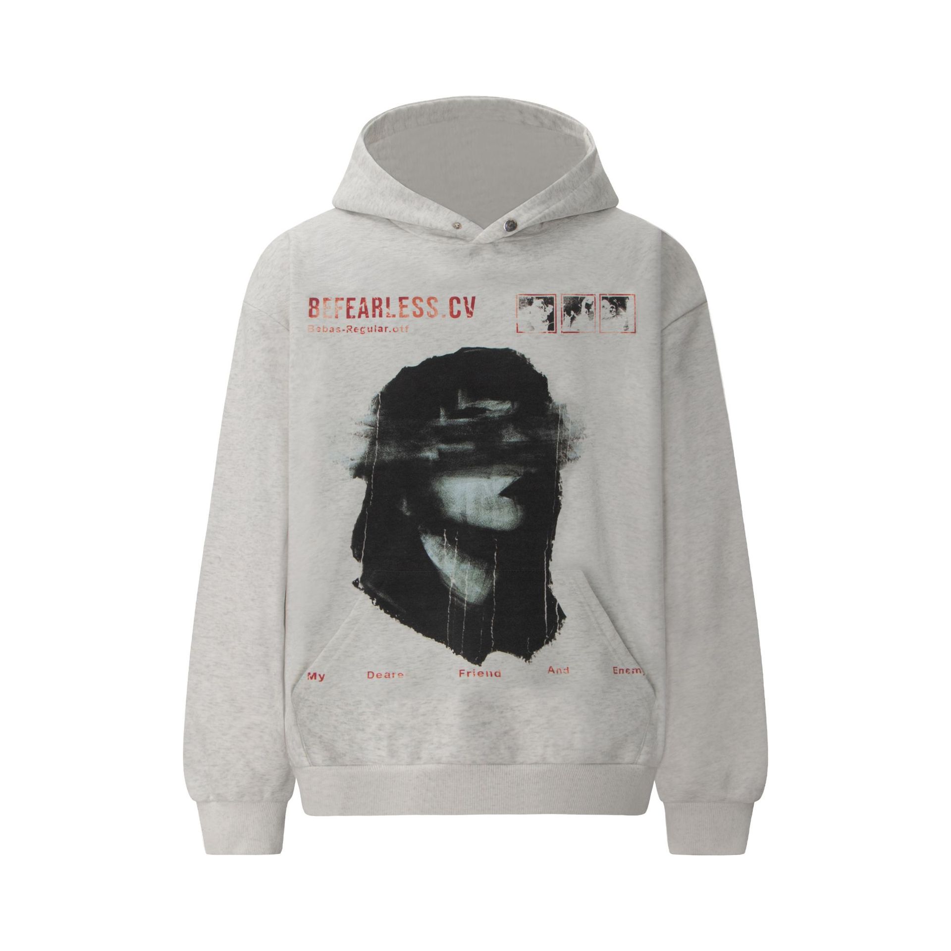 Style Conley Print Portrait Washed Hoodie Sweatshirt