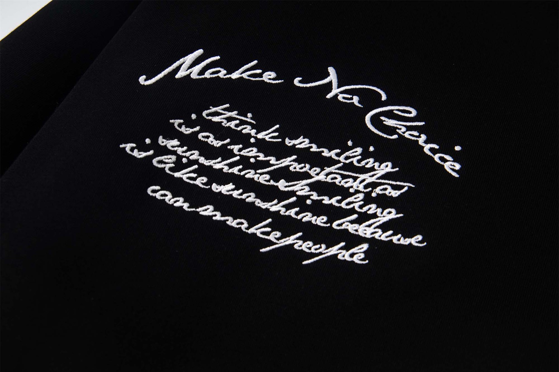 Text Embroidered Long Sleeve Oversized Cotton Hoody