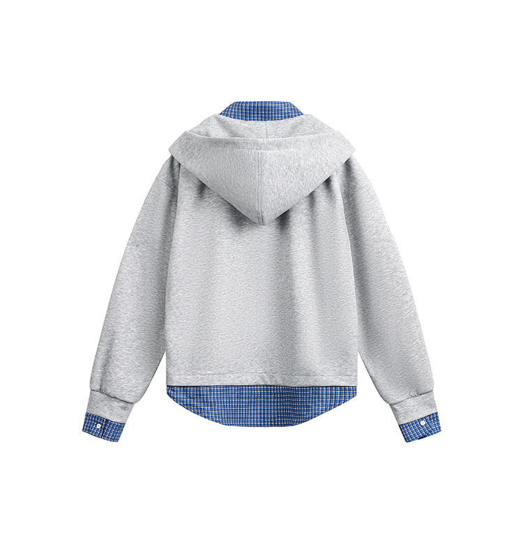 American Trend Cotton Layered Hood Sweatshirt